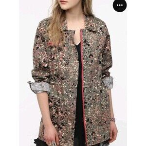 Numph Jacket Army Style Pink Polka Dots UK 10 2025